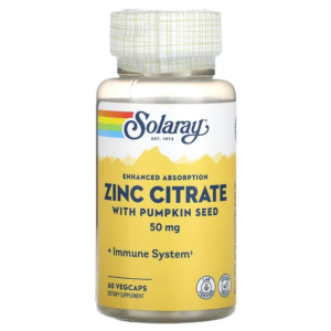 Citrate de zinc avec graines de courge, 50 mg, 60 VegCaps