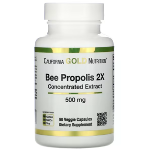 Propolis d'abeille 2X, Extrait concentré, 500 mg, 90 gélules végétales