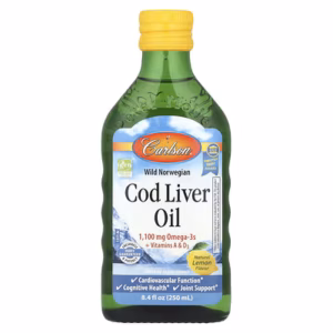 Carlson cod liver oil, Arôme naturel de citron, 1000 mg, 250 ml