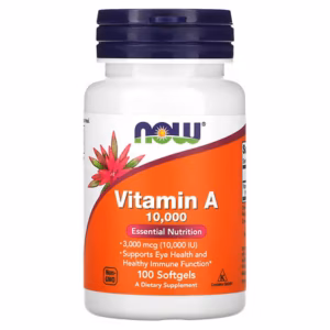 Vitamine A, 3000 µg (10 000 UI), 100 capsules à enveloppe molle