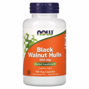 Coques de noyer noir, 500 mg, 100 capsules végétariennes