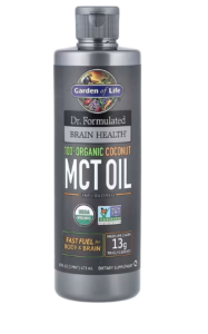 Garden of Life, Dr Formulated pour la santé cérébrale, Huile TCM de noix de coco 100 % biologique, Sans arôme, 13 g, 473 ml