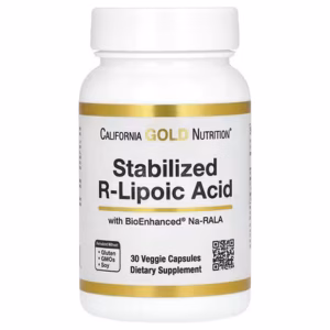 California Gold Nutrition, Acide R-lipoïque stabilisé avec biotine, 30 capsules végétales