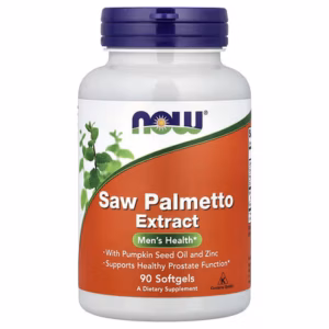 NOW Foods Supplements, Saw Palmetto Extract with Pumpkin Seed Oil and Zinc, Men's Health*, 90 Softgels