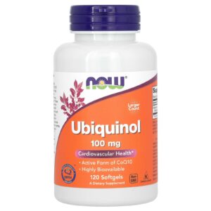 NOW Ubiquinol 100 mg – 120 Softgels – Complément alimentaire pour l’énergie et la santé cardiovasculaire