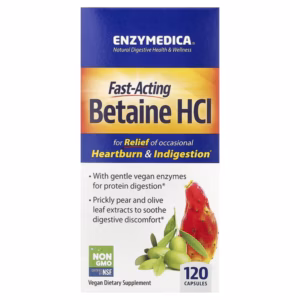 Enzymedica, Chlorhydrate de bétaïne à action rapide, 120 capsules
