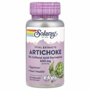 Solaray, Artichaut, 600 mg, 60 Vegcaps (300 mg par capsule)
